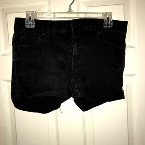 black denim shorts